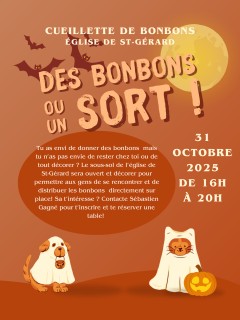 Récolte de bonbons au sous-sol de l'Église de St-Gérard