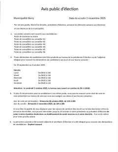 Avis public d'élection 