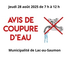 Avis de coupure d'eau