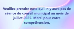 Pas de séance du conseil