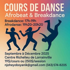 Cours de danse Afrobeat et Breakdance 