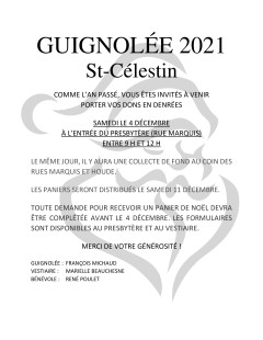 Guignolée 2021 à Saint-Célestin